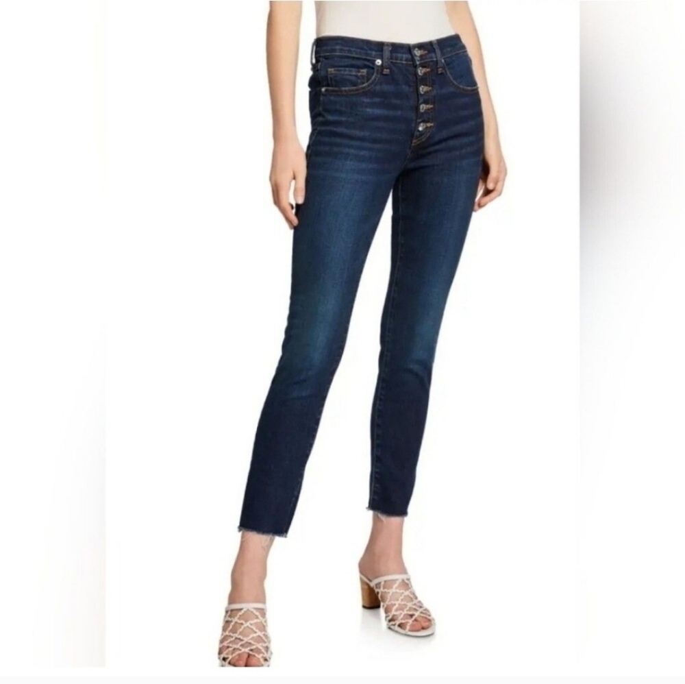 Veronica Beard Faye 11" Skinny Jeans Debbie Ankle High Rise Button Fly Size 27